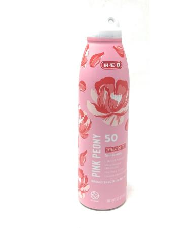 H-E-B Pink Peony Flower Scented Sunscreen Spray - SPF 50-5.5oz bottle