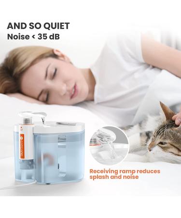 CAT CARE 84oz/2.5L Ultra Quiet Pet Water Fountain with Ultra-Filtration Tech - Blue - Buy Online on GoSupps.com