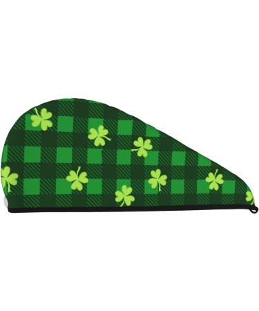 Happy St. Patrick's Day - Super Absorbent Microfiber Hair Towel Wrap for Women | Quick Dry Coral Velvet for Long Curly & Thick Hair - Buy Online on GoSupps.com