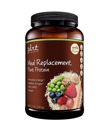 plnt Vanilla Meal Replacement Powder Vegan NonGMO Plant Protein That Provides Energy Satisfies Hunger, 16g of Protein Per Serving (2.4 Pound Powder)