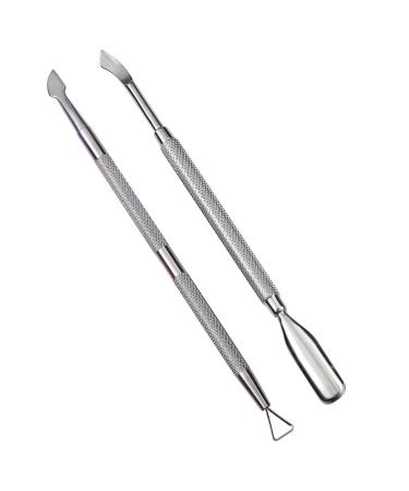 Luoshapucy 2 pieces of nail shaver set double -end nail cleaner nail skin remover made of stainless steel nail skin Pusher remover for manicure pedicure nail cleaning gel and nail polish remover - Buy Online on GoSupps.com