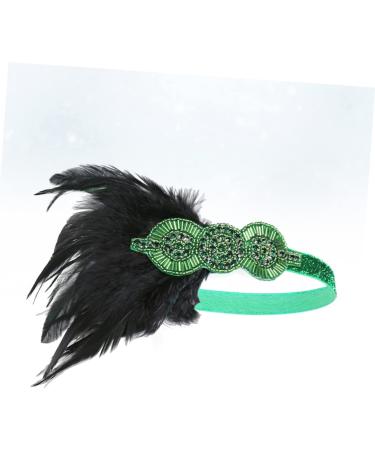 HAPINARY Feather Headdress Vintage Hairband Hair Band Headdress for Party Hairband Party Headdress Hijab 1920s Headband Dance Headpiece Turban Party Headwear Bride Accessories Prom One Size Green - Buy Online on GoSupps.com