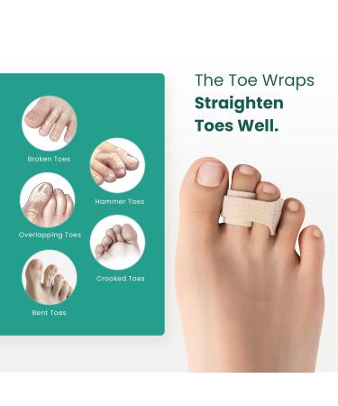 Welnove Hammer Toe Straightener - 8 Pack Toe Wraps & Splints for Women - Correct Crooked Curled & Bent Toes (Large Beige) - International Shipping Available - Buy Online on GoSupps.com