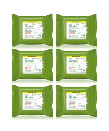 Epielle Micellar Makeup Cleansing Wipes Gentle Tissues for All Skin Hypoallergenic Alcohol free Safe for contact lans wearers 30 towelettes (4 Pack) (6 Packs) Beauty Stocking Stuffers Gift