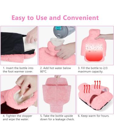 Flintronic Electric-Free Foot Heaters - 2L Hot Water Bottle for Soft Warm Feet | 2-in-1 Foot Heating Pads in Pink - Ideal for Men & Women - Buy Online on GoSupps.com