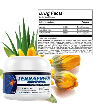 Terrafreeze Extra Strength Pain Relief Cream with Arnica & Emu Oil Effective Joint & Muscle Recovery for Back Neck & Shoulder Pain | Shop Worldwide - Buy Online on GoSupps.com