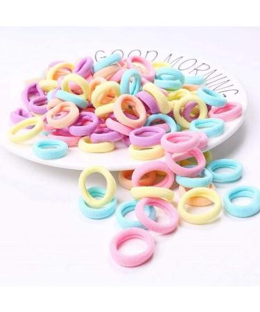 200 Pcs Cotton Baby Hair Bands - Mini Seamless Hair Bobbles for Girls, Kids, Toddlers - Multicolor Ponytail Holders (3 CM Diameter - Buy Online on GoSupps.com