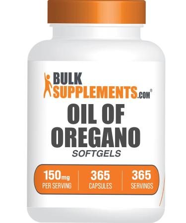 BulkSupplements.com Oil of Oregano Softgels - Oregano Oil Supplement Oil of Oregano 150mg - Herbal Supplement Gluten Free 1 Softgel per Serving 365 Count (Pack of 1)
