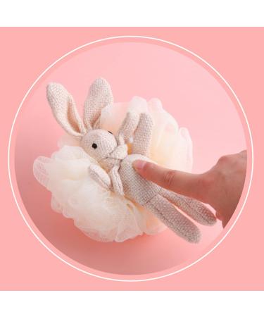 Shop Bath Sponge Shower Loofah Set - Kids Pink & White Rabbit Sponges for Travel & Bathing - Buy Online on GoSupps.com