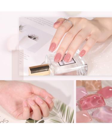 GAOY Gel Nail Polish Kit with UV Light - 6 Jelly Pink Nude Colors Set for DIY Manicure/Pedicure at Home - Includes Glossy & Matte Top Coat/Base Coat - Buy Online on GoSupps.com