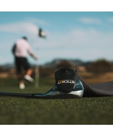 STICKIT Magnetic Golf Towel - Black Microfiber Towel with Waffle Pockets | Strong Magnet for Golf Cart or Clubs | Pack of 1 - Buy Online on GoSupps.com