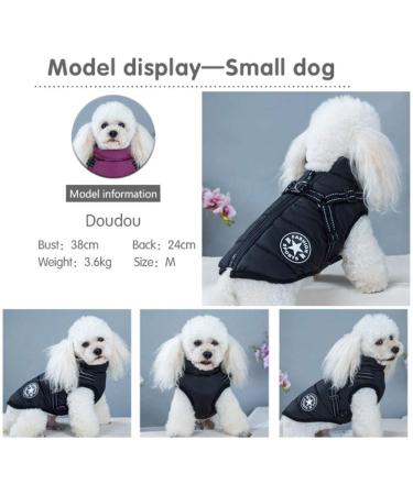 Oncpcare Warm Dog Coat with Dishes for Small Dogs & Cats - Winter Pet Jacket Size M Black - Buy Online on GoSupps.com