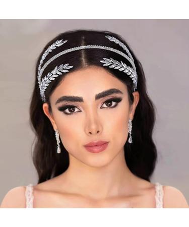 Ladies Rhinestone Wedding Headband | Double Layer Handmade Hair Accessories (Silver) - Buy Online on GoSupps.com