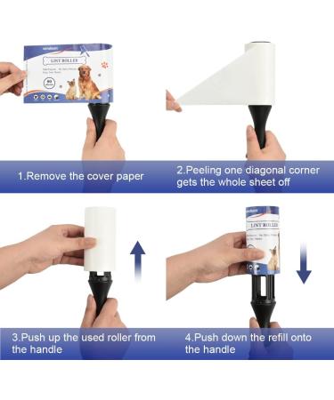 Windson Lint Rollers for Pet Hair - 900 Sheets & 10 Refills Extra Sticky Cat & Dog Hair Remover for Clothes Furniture & Carpet - Buy Online on GoSupps.com