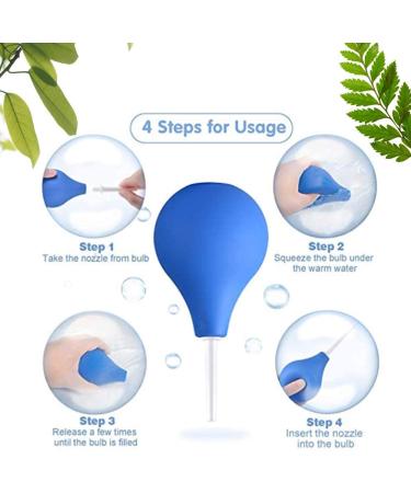 GNEGKLEAN Black Silicone Enema Bulb Kit 7.6oz with 19.7in Hose+4 Nozzles (Blue) | Anal Douche for Men and Women - Buy Online on GoSupps.com