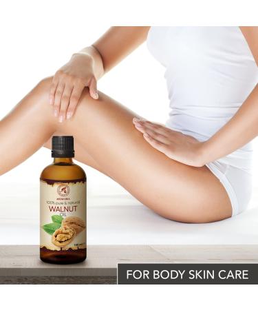 Walnut Oil 100ml - Pure Cold Pressed Carrier Oil for Skin Hair & Nail Care - Natural Juglans Regia - Buy Online on GoSupps.com