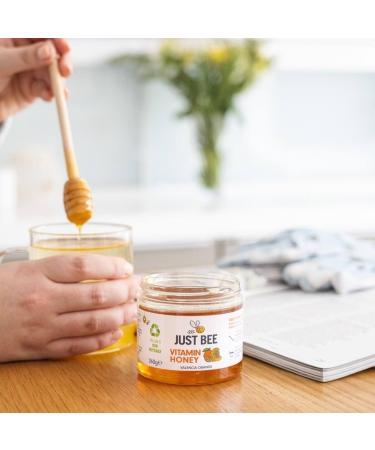 Just Bee Orange Vitamin Honey Orange Flavoured Honey with Vitamins for Daily Immune Support including Vitamin D C B6 B12 Echinacea (260g jar) - Buy Online on GoSupps.com