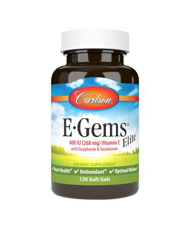 Carlson Labs E-Gems Elite Vitamin E 268 mg (400 IU) 120 Soft Gels