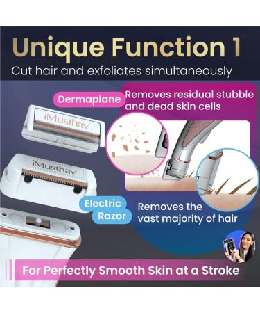 iMusthav DermaRazor - Women's Body Hair Remover | Smooth Skin, USB Rechargeable 18K Gold Plated Blade (MV500-G) - Buy Online on GoSupps.com