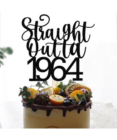 Sodasos Black Glitter Straight Outta 1964 Cake Topper Happy 60th Birthday Cake Topper 60 and Fabulous 60th Wedding/Anniversary Party Sign Decorations (black Straight Outta 1964) - Buy Online on GoSupps.com
