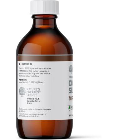 Buy Enhanced Colloidal Silver 10 ppm - 300ml Amber Glass | International Shipping Available - Buy Online on GoSupps.com