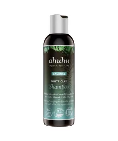 Ahuhu Balance White Clay Shampoo (200 ml) - Mild special shampoo for fast fatty hair harmonizes the scalp especially mild & effective vegan hair care white clay 200ml