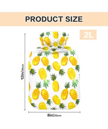 Hot Water Bottles with Pineapple Cover - 2L Pain Relief & Sore Muscle Warmer for Arthritis & Cold Feet | International Shipping - Buy Online on GoSupps.com