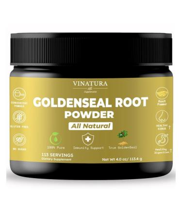 Goldenseal Root Powder - 4 oz 113 Servings *USA Made & Tested* Pure Natural Goldenseal Root Powder Supplement