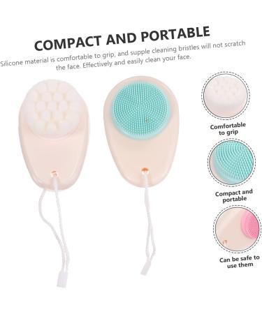 FRCOLOR Pack of 6 Double-Sided Facial Cleansing Brush Female Face Brush Deep Cleansing Brush Silicone Clean Facial Toner Painted Handle 3D Household Cleansing Milk - Buy Online on GoSupps.com