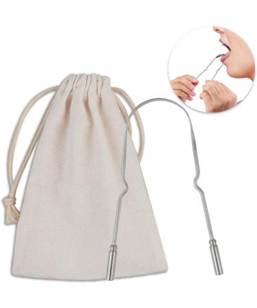 Tebinzi Tongue Scraping Tool for Adults | Stainless Steel U-Shaped Tongue Cleaner | Healthy Oral Hygiene & Bad Breath Solution | Includes Silver Travel Bag - Buy Online on GoSupps.com