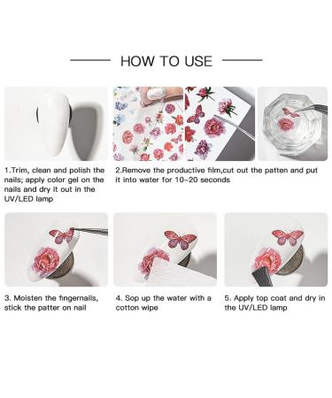 12pcs Flower Nail Art Stickers - Water Decals for Nails - Spring Rose Floral Leaf Designs - Summer Manicure Decoration - Nail Art Supplies - Buy Online on GoSupps.com