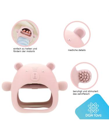 Bite Ring Baby - Blue & Pink | Safe Teething Toys for Infants | International Shipping Available - Buy Online on GoSupps.com