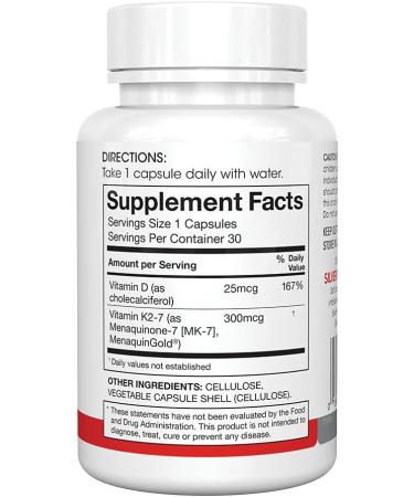 Silver Fern Vitamin K2-D3 Supplement: Natural Non-Synthetic Formula for Bone, Heart & Energy Support - 30 Capsules - Buy Online on GoSupps.com