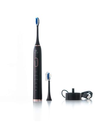 Pur-Well Living Pur-Hydro Clean Dupont Brush Heads Electric USB Charging Toothbrush (Black (Diamond Edition))