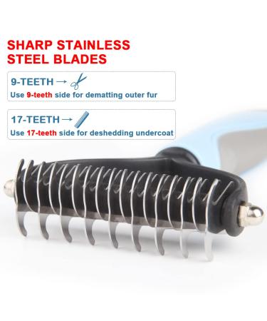 Professional 2 Sided Pet Grooming Brush for Cats & Dogs - Dematting Comb and Undercoat Rake - Buy Online on GoSupps.com