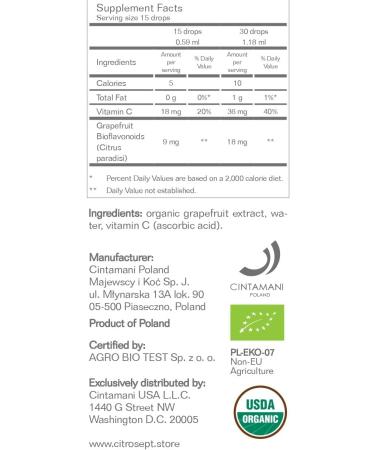 GSE Grapefruit Seed Extract Liquid | 100% Organic USA-Made GSE (2 oz) | Natural Antibiotics & Bioflavonoids for Immune Support | GSE Drops 50ml - Buy Online on GoSupps.com