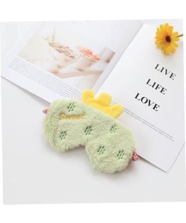 FRCOLOR Cactus Blindfold Plush Sleep Soft Eye Cover | Bunny Mask Girls Sleep Mask | Breathable Eye Mask for Sleeping | Green - Buy Online on GoSupps.com