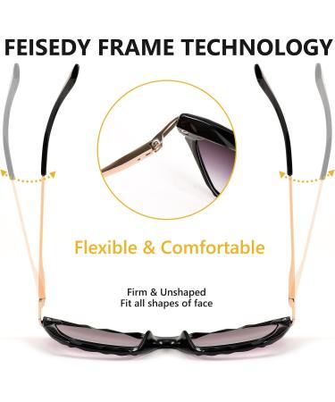 FEISEDY Vintage Cat Eye Reading Sunglasses - Women s Sun Readers with Full Lens & Spring Hinges - B2896 Black 2.0x - Buy Online on GoSupps.com
