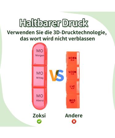 Zoksi 7-Day Tablet Box with 3 Fans - German Pill Organizer | Olive Green Medication Storage with 21 Compartments - Buy Online on GoSupps.com