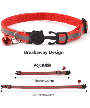 GingerUPer Cat Collars Quick Release Reflective Cat Collars with Bells and Safety Release Adjustable 8-12" to Fit All Domestic Cats(12 Pack) - Buy Online on GoSupps.com