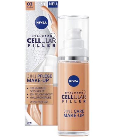 NIVEA Hyaluron Cellular Filler - 3-in-1 Foundation - Hydrating Foundation with Hyaluronic Acid - For a More Even Complexion - 30ml
