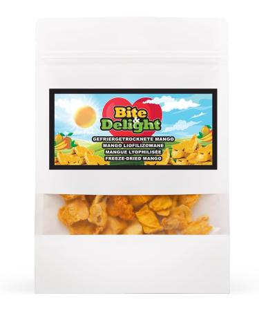 Bite & Delight 1kg Freeze Dried Mango Healthy Snack Crunchy Natural No Added Sugar Ideal for Yogurts M sli and Smoothie Doypack - Buy Online on GoSupps.com