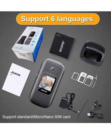 TOKVIA Unlocked Mobile Phone for Elderly with Big Buttons and SOS Button | Senior Flip Phone with Large Numbers | Dual Display 2.4 + 1.77 inches | T221 Black - Buy Online on GoSupps.com