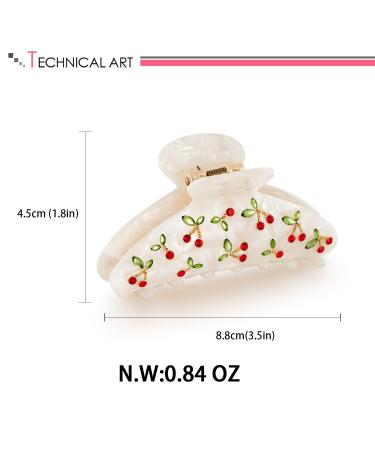 LILIE&WHITE Acrylic Red Cherry Shape Hair Clip with Rhinestone Pattern - Stylish Claws for Women | HC21221A - Buy Online on GoSupps.com