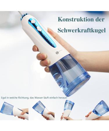 Uniquors Wireless Electric Mouth Shower - 5 Modes 5 Nozzles IPX7 Waterproof USB Charging - Tooth Cleaning & Interdental Care (Blue/White) - Buy Online on GoSupps.com