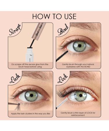 Lashes Bond and Seal - Waterproof Cluster Lash Glue for Individual Lashes | Long Retention | Latex-Free Eyelash Extensions Glue | DIY Applications - Buy Online on GoSupps.com