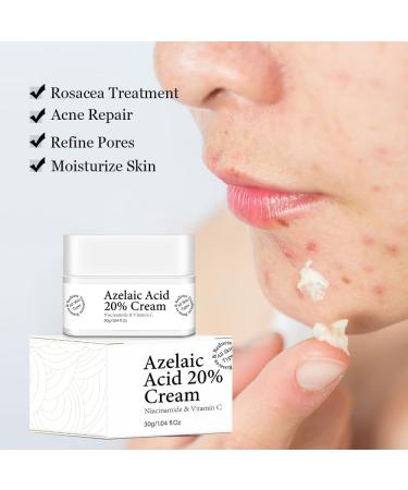 20% Azelaic Acid Serum Cream Azelaic Acid Cream Face Serum Skin Care Beauty with Niacinamide & Vitamin C Reduces Blackheads Acne Rosacea - Buy Online on GoSupps.com