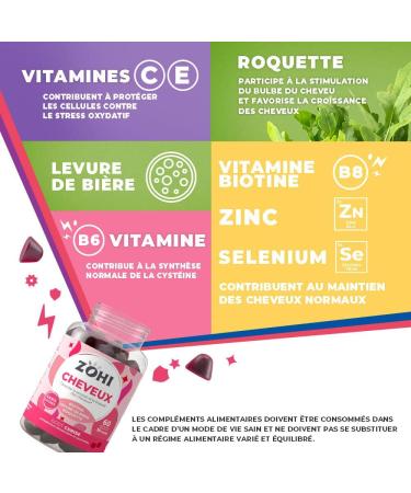 ZOHI Food Supplement - Hair Gummies Promoting Hair Growth and Beauty - Selenium - 60 Fruit Gums Cherry Flavor Sugar Free Veg - Buy Online on GoSupps.com