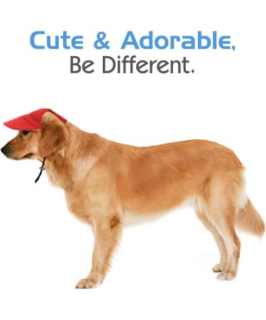 Pawaboo X-Large Dog Baseball Cap - Adjustable Sun Protection Hat with Ear Holes for Puppies - Red Pet Accessory - Buy Online on GoSupps.com
