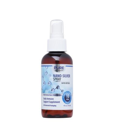 Pure Silver Remedies Rapid Defense Colloidal Nano Silver Spray 10 PPM Daily Immune Support Supplement 4 fl oz